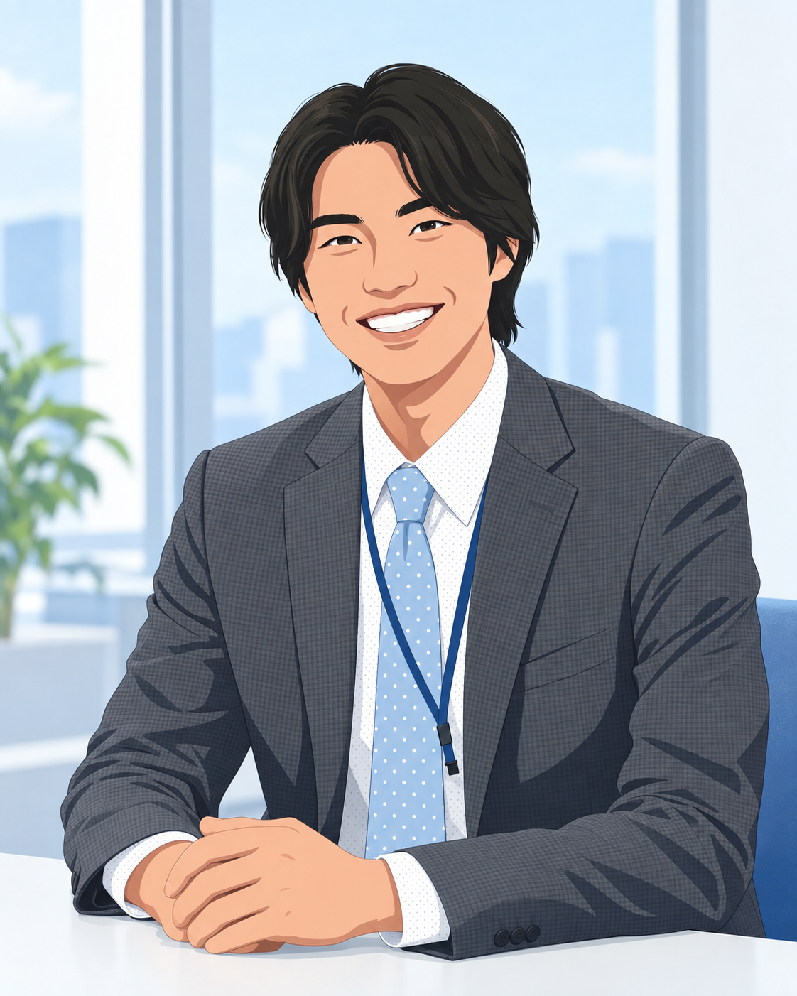 三河支店の営業社員を描いたイラスト